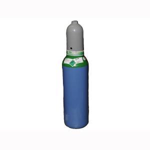 Blaue Gasflasche mit grauer Haube, gefüllt mit Argon.- medizinische Gase