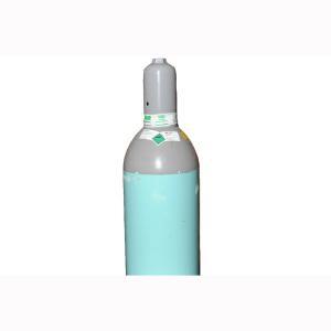 Mintgrüne Gasflasche mit grauer Haube, gefüllt mit Foodpack. - medizinische Gase